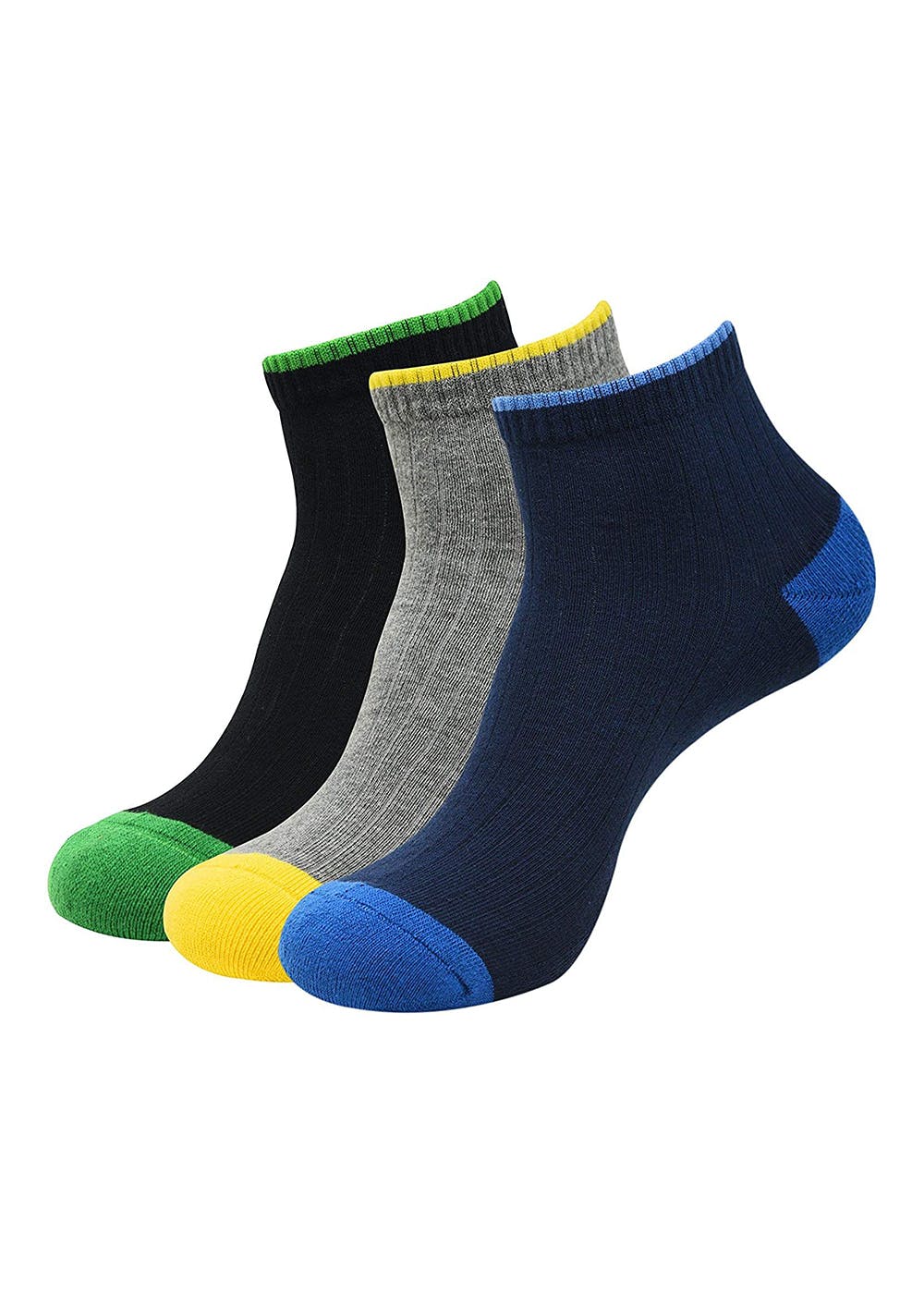 Get Set of 3 Self Striped Cushioned High Ankle Socks at ₹ 315 | LBB Shop