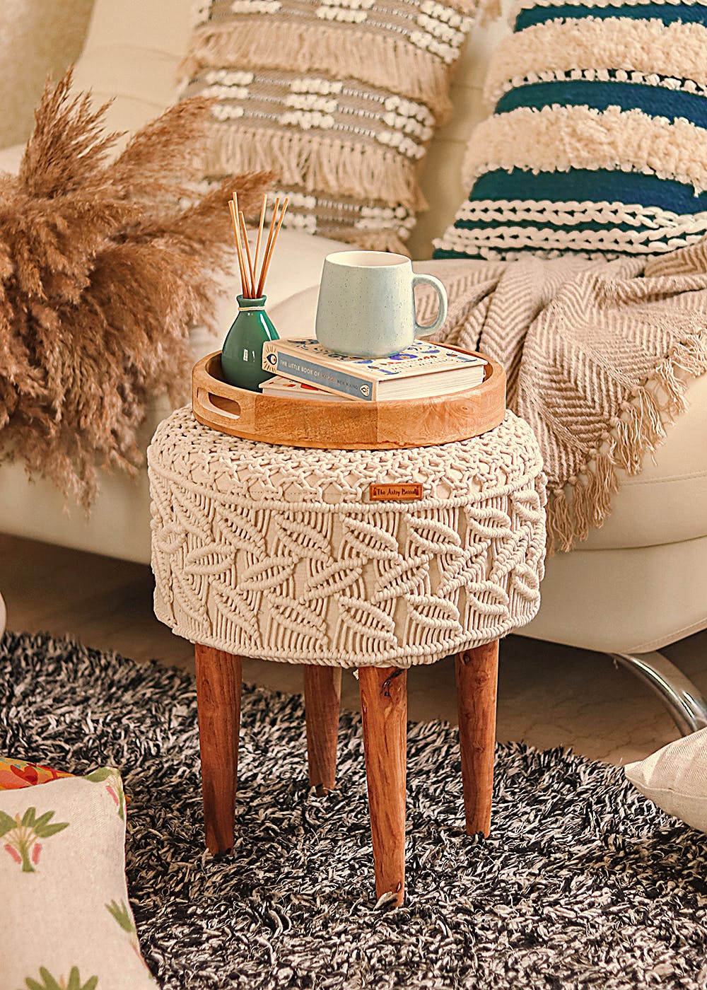 Get Bohemian Cushioned Stool at ₹ 2549 LBB Shop