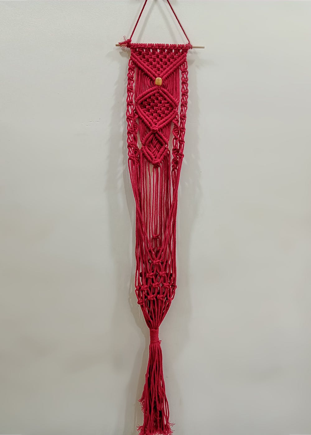 Get Red Macramé Wall Plant Hanger at ₹ 1350 | LBB Shop