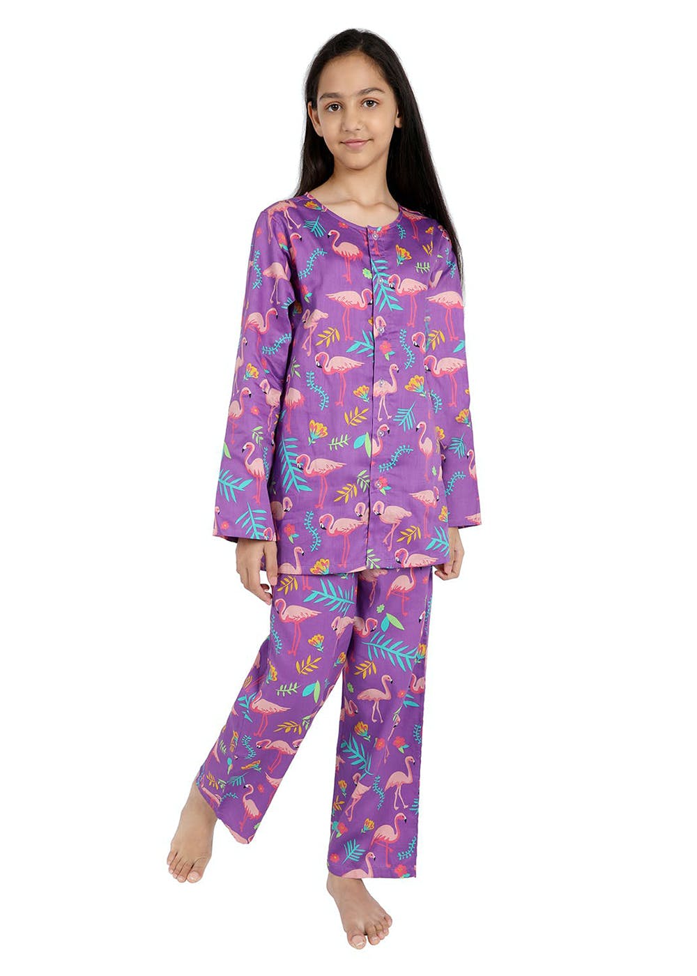 Get Flamingo Print Pure Cotton Nightsuit at ₹ 1630 | LBB Shop