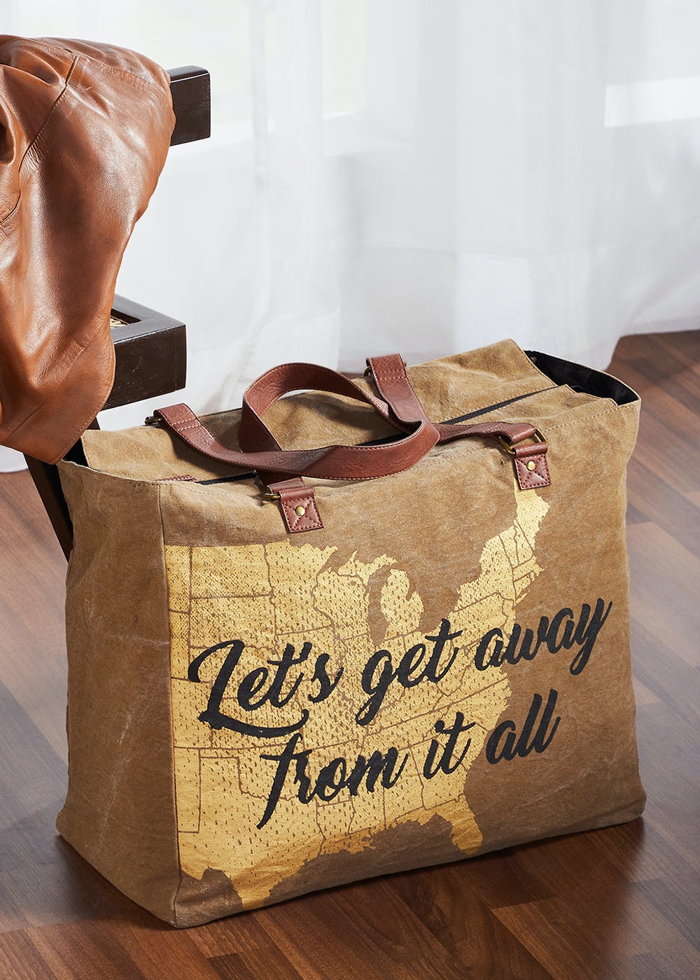 Get Extra Large Canvas Handbag Lets Get Away at ₹ 1499 LBB Shop