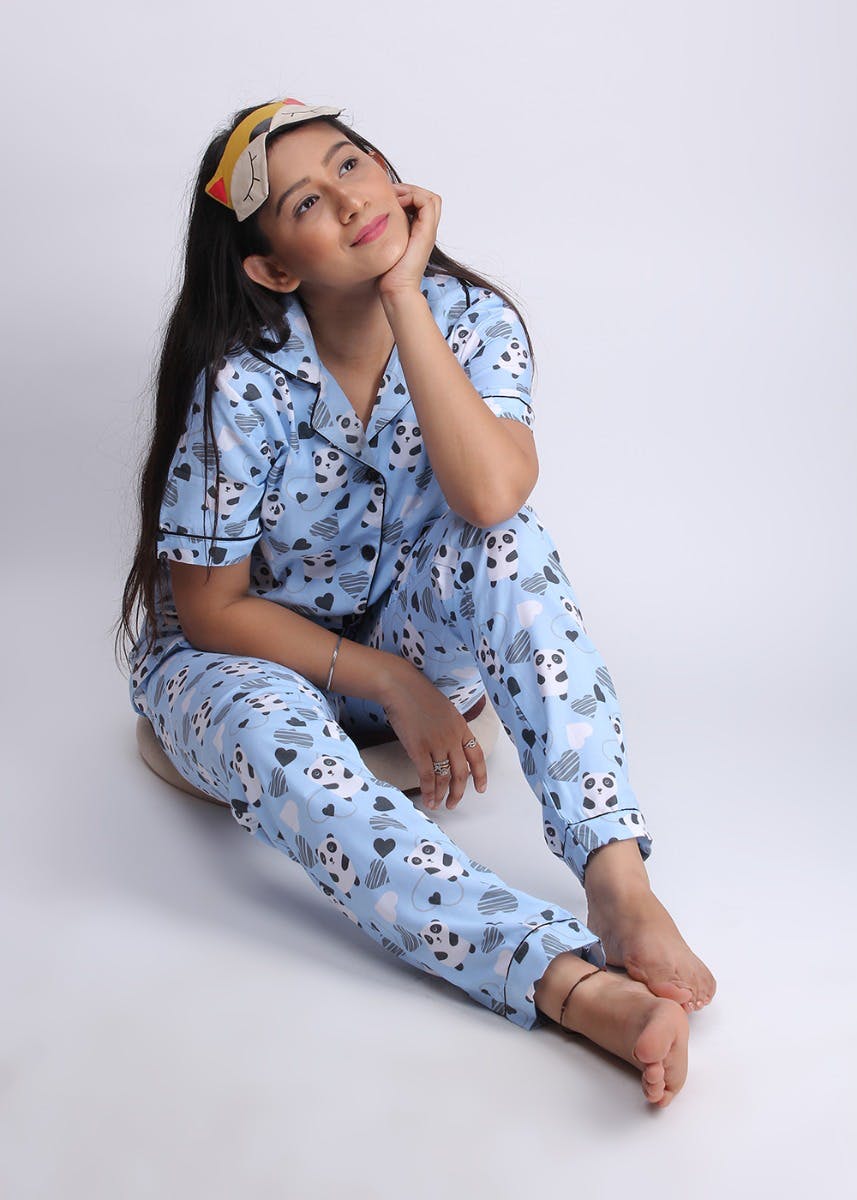 panda printed night suit