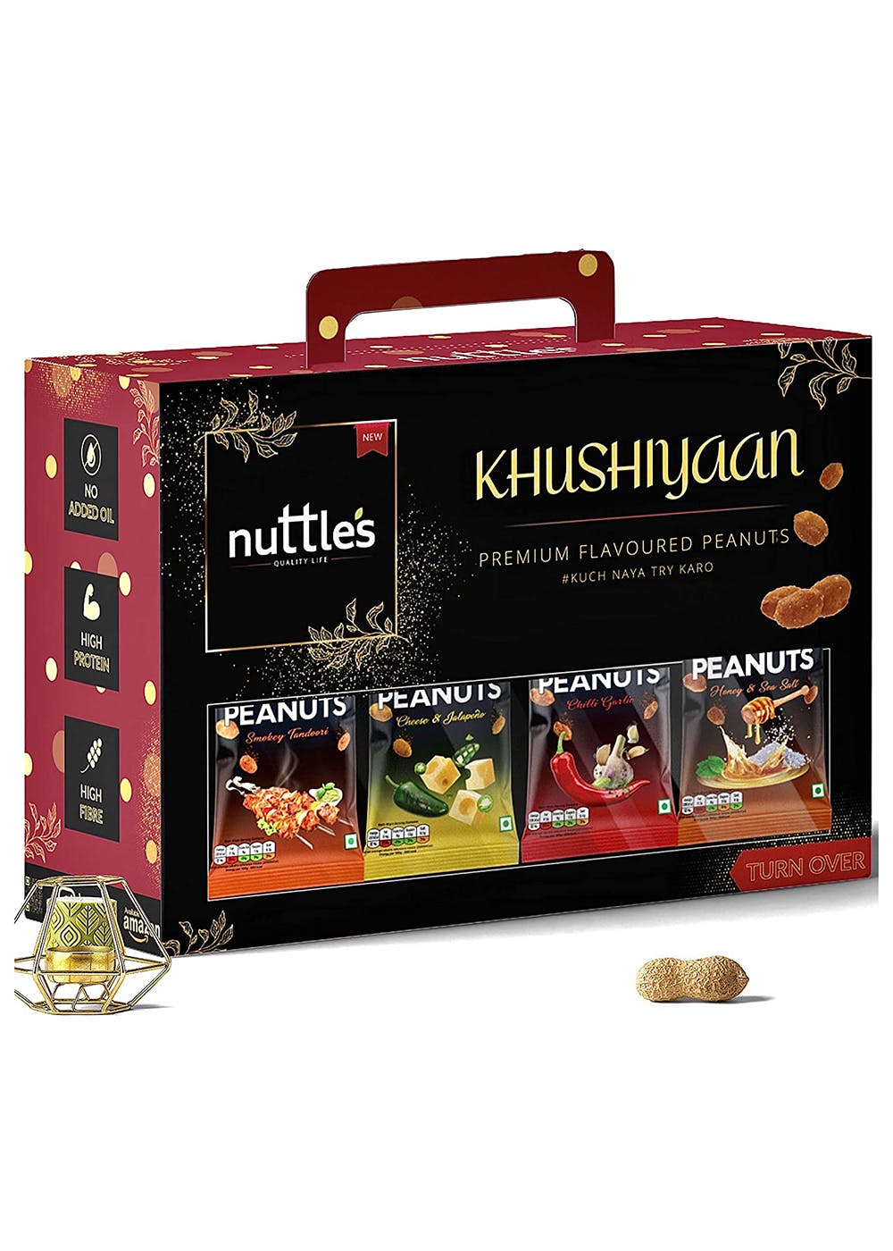 Get Dry Roasted Peanuts Gift Hamper Box Assorted Flavors (640gm ) at