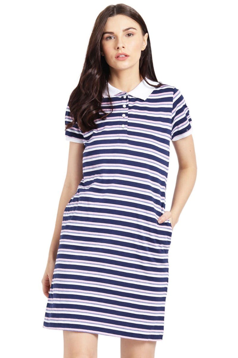 Get Multi-Colour Stripe Polo Dress at ₹ 549 | LBB Shop