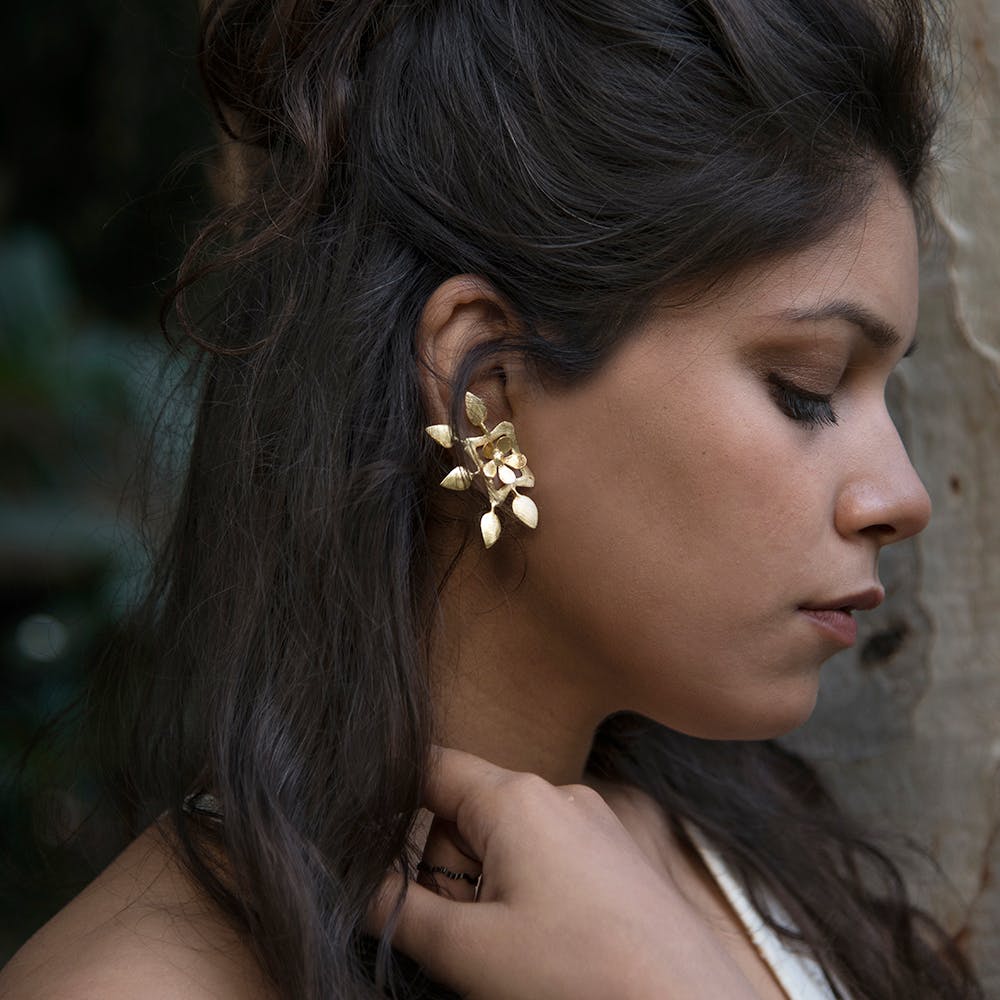 Gold-Plated Floral Earrings