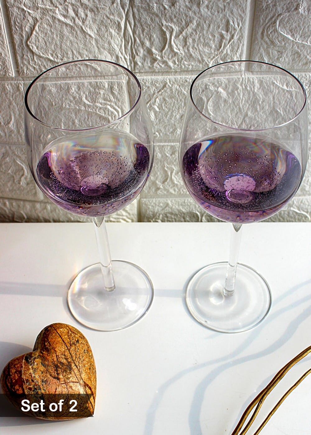 Ombre Bubble Glasses-Purple (Set Of 2)