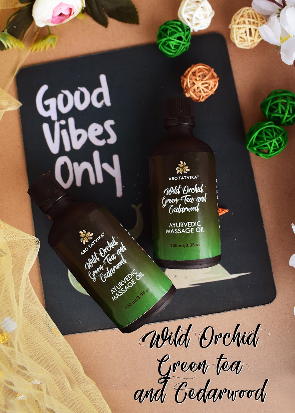 Wild Orchid, Green Tea & Cedarwood Ayurvedic Massage Oil - 100ml