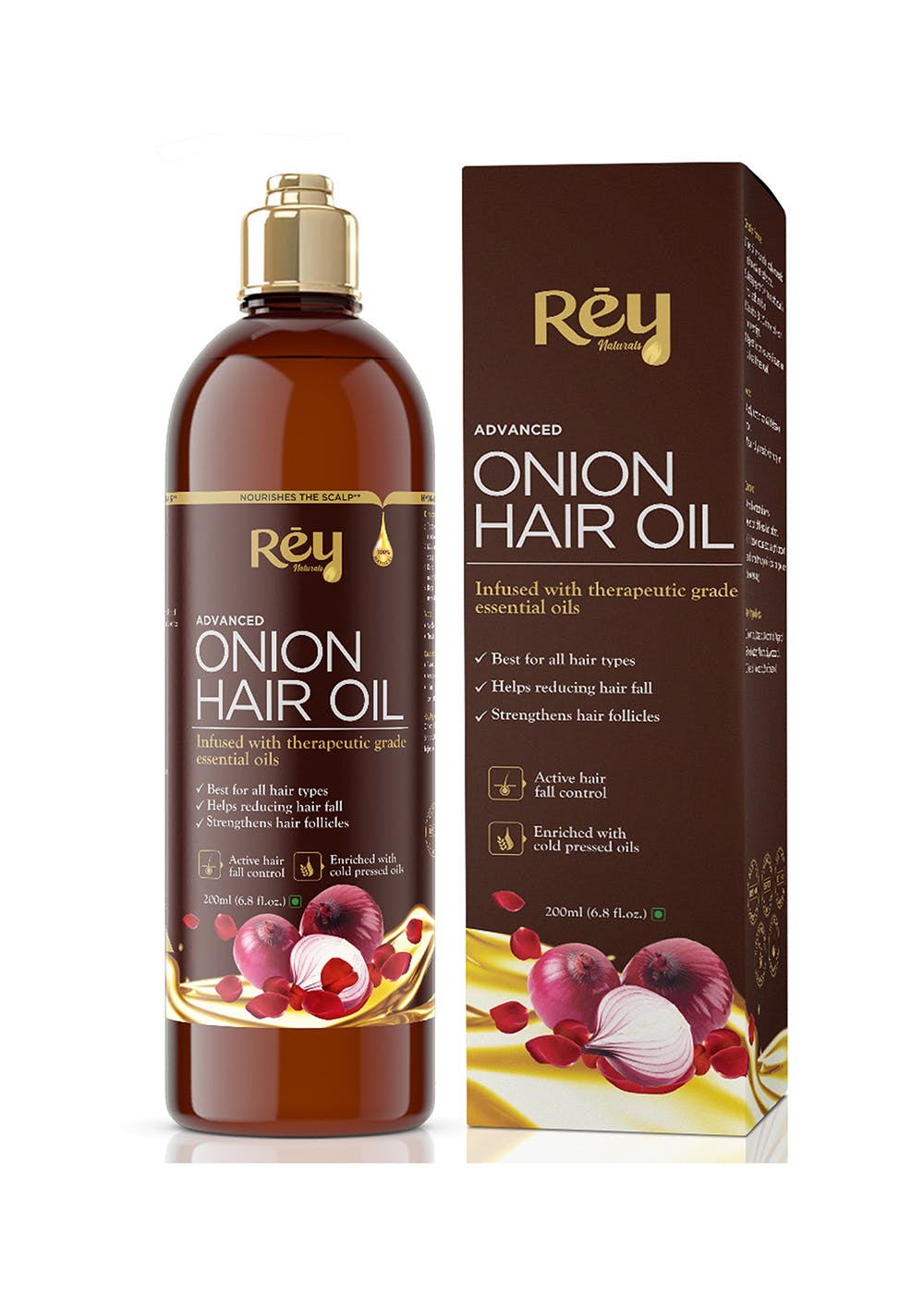 Get Onion Hair Oil with 14 Essential Oils Controls Hair Fall 200ml at ₹ 272 LBB Shop