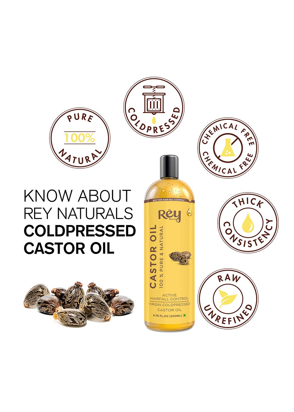 Get Cold-Pressed, 100% Pure Castor Oil & Coconut Oil - Moisturizing &  Healing, For Skin, Hair Care, Eyelashes (200 ml + 200 ml) combo Hair Oil at  ₹ 369 | LBB Shop