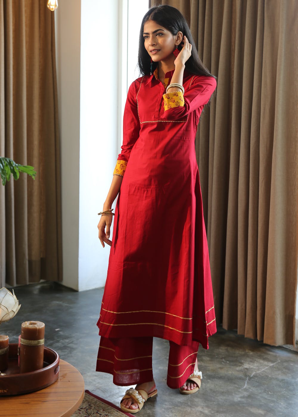 a line anarkali dress