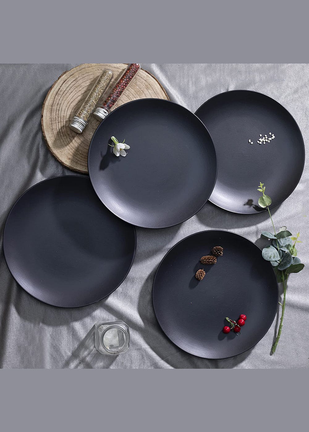Get Ceramic Black Matte Full Size Dinner Plates at ₹ 899 LBB Shop