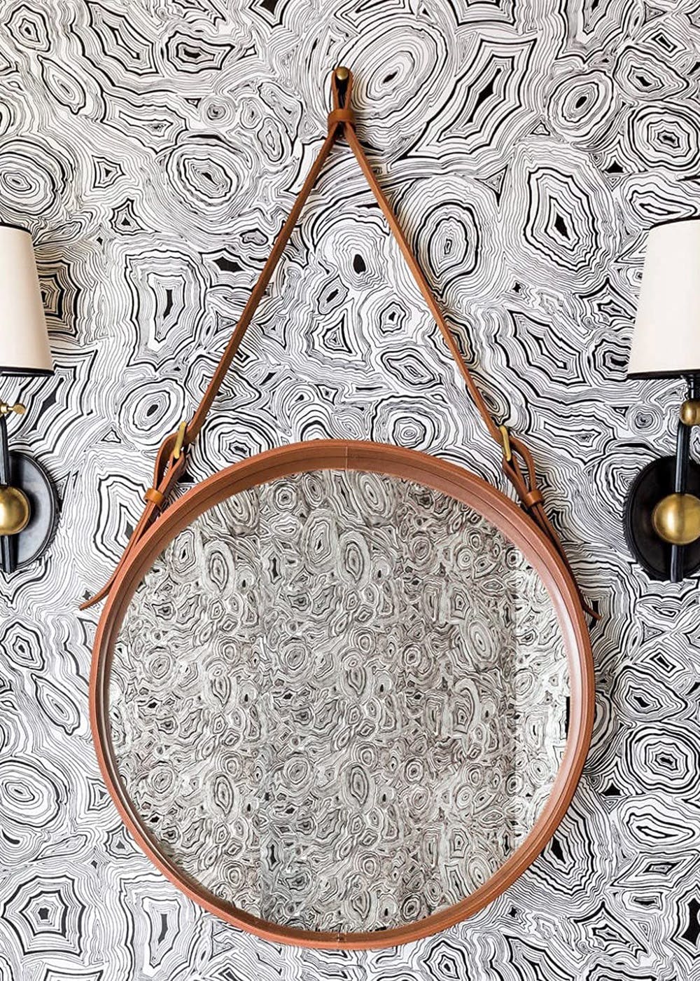 Get Leather Finish Round Wall Mirror at ₹ 5999 LBB Shop