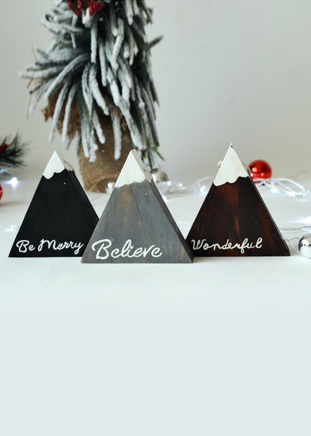 Be Merry Trio-Mountain Xmas Tree Décor
