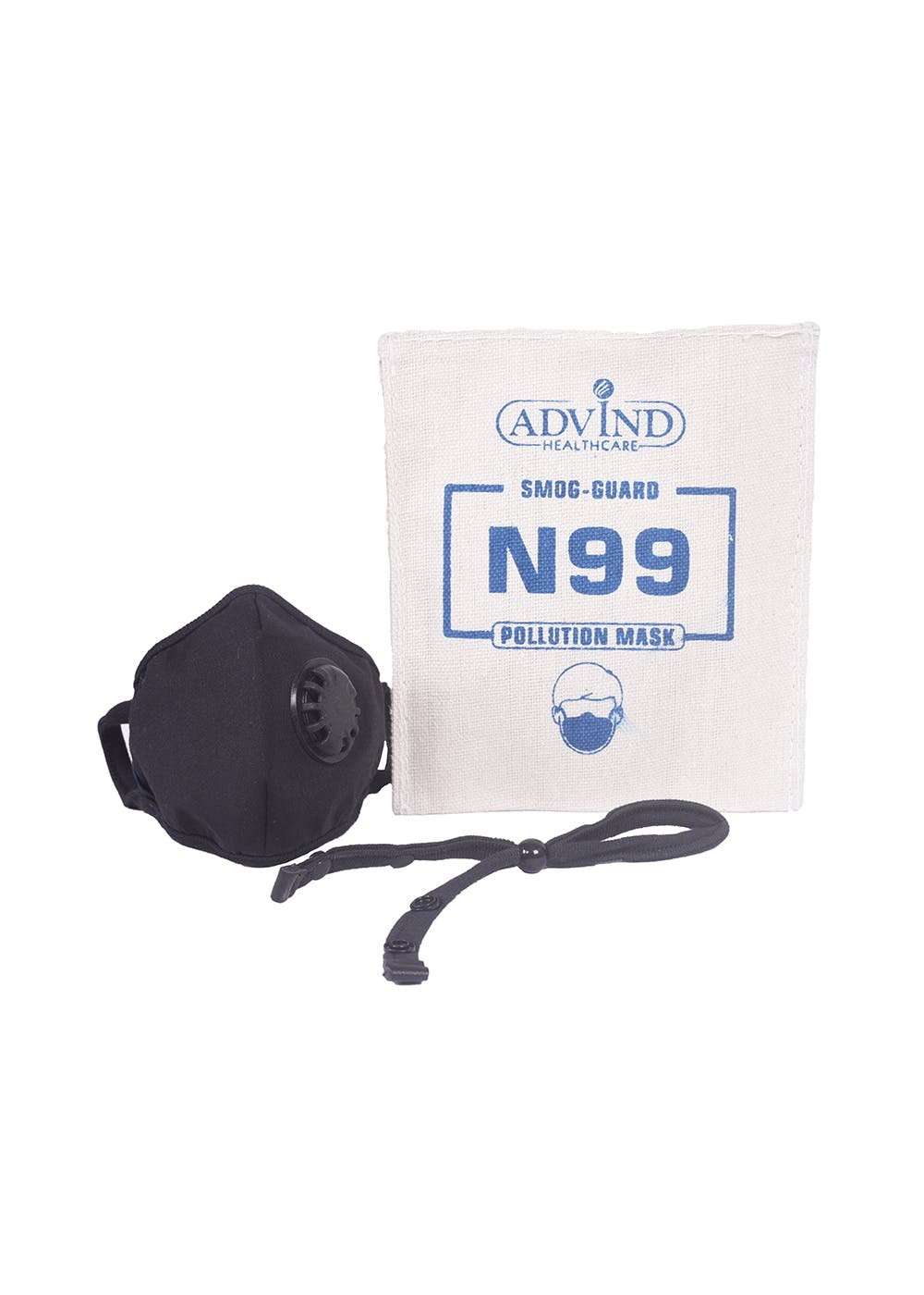 Smog Guard N99 Mask With One Valve For Kids (Black)