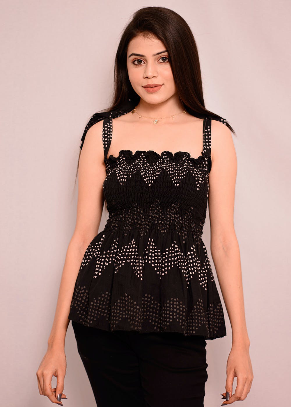 Shine On Metallic Peplum Top