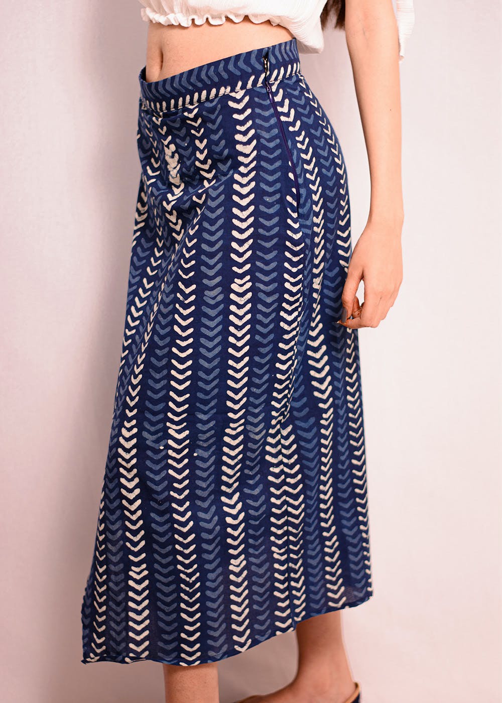 Long Cotton Indigo Print Skirt at Rs 500/piece in Bagru | ID: 16183476997