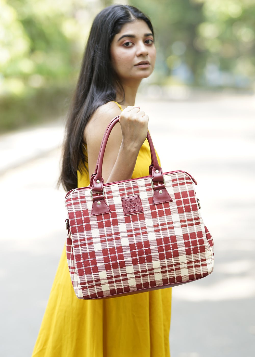 Small Leather Tartan Backpack in White | Dr. Martens