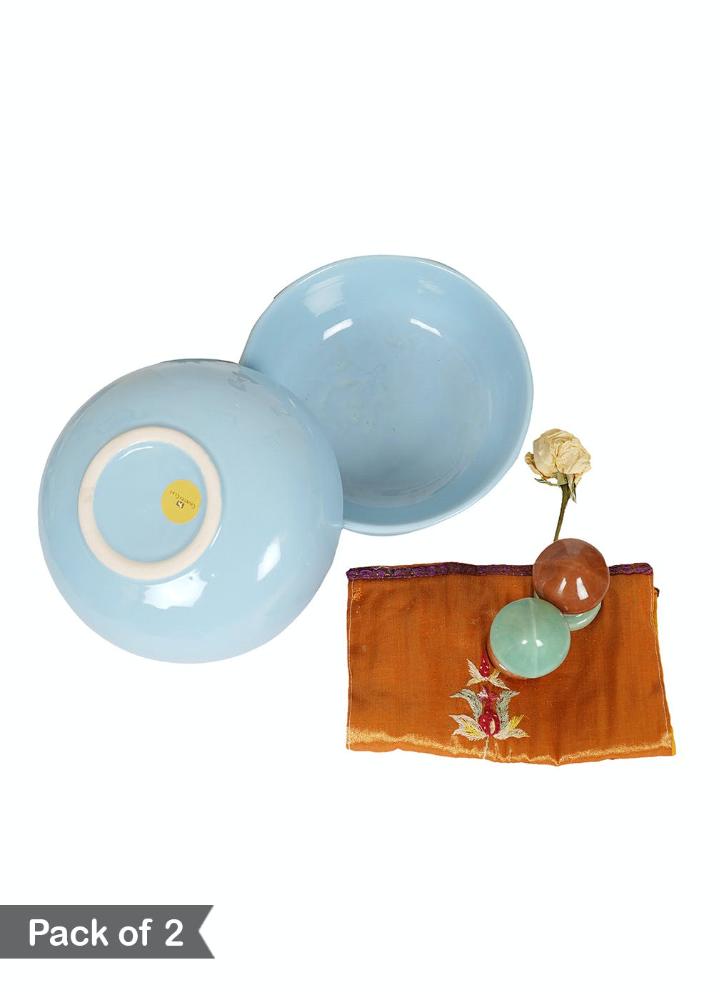 Get Set of 2 Blue Ceramic Serving Bowl at ₹ 999 LBB Shop