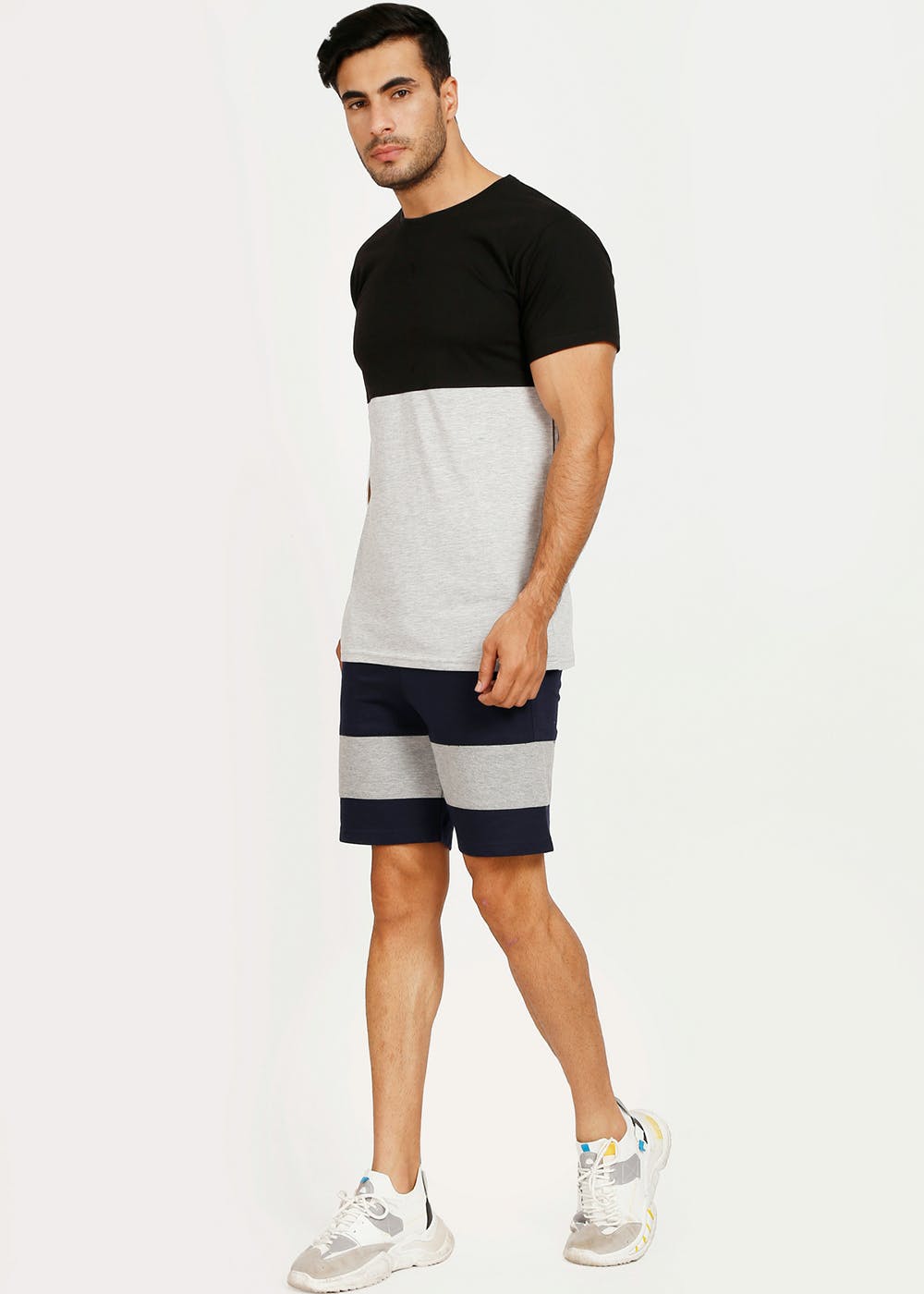 Get Grey & Black Colourblocked T-Shirt at ₹ 599 | LBB Shop