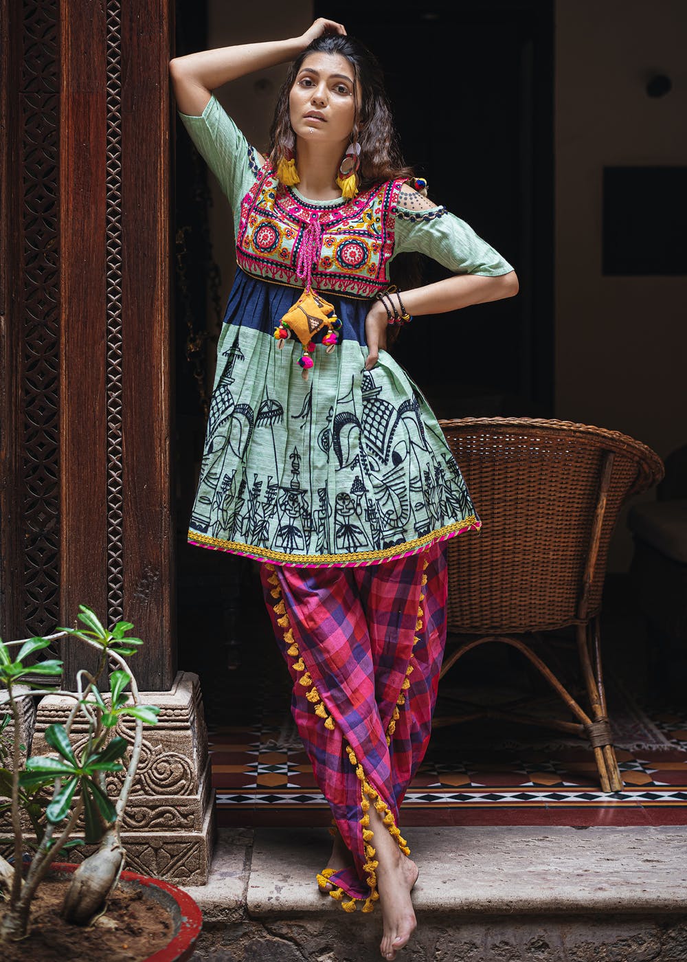 Block Printed Suit With Tulip Pants Cotton Ramadan Collection – Urban Roots