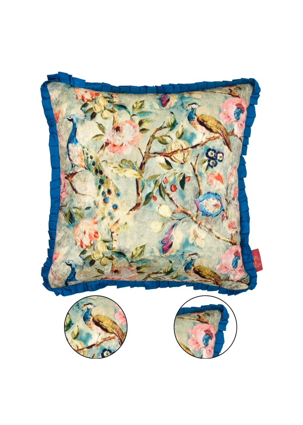 Get Peacock In Rein Square Cushion Cover at ₹ 1350 LBB Shop