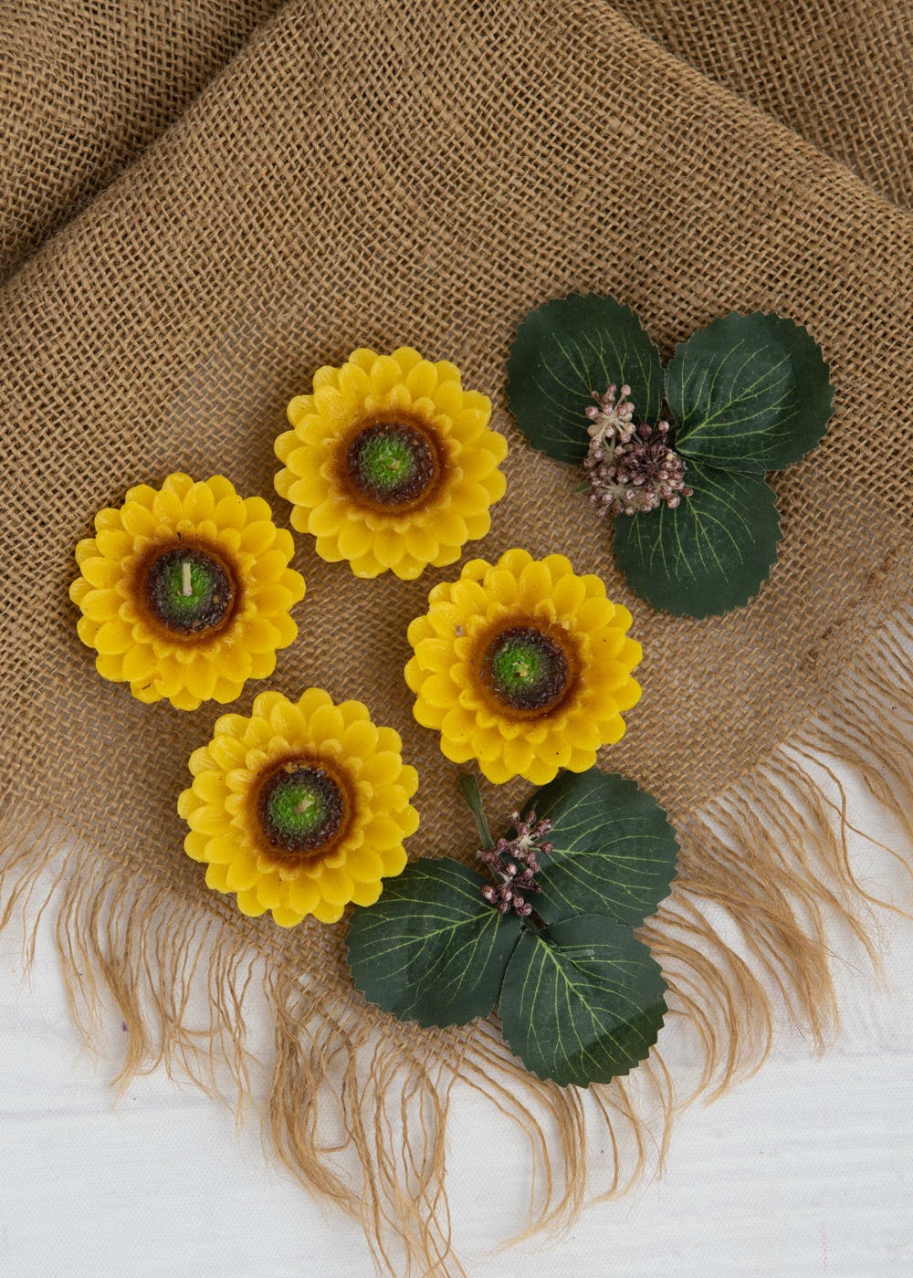 Get Sunflower Floating Candles Set of 4 at ₹ 168 LBB Shop