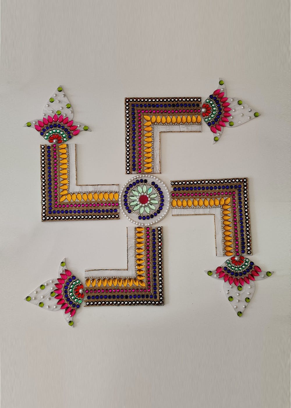 Get Multi Stone Embellished Acrylic Rangoli Big at ₹ 600 | LBB Shop