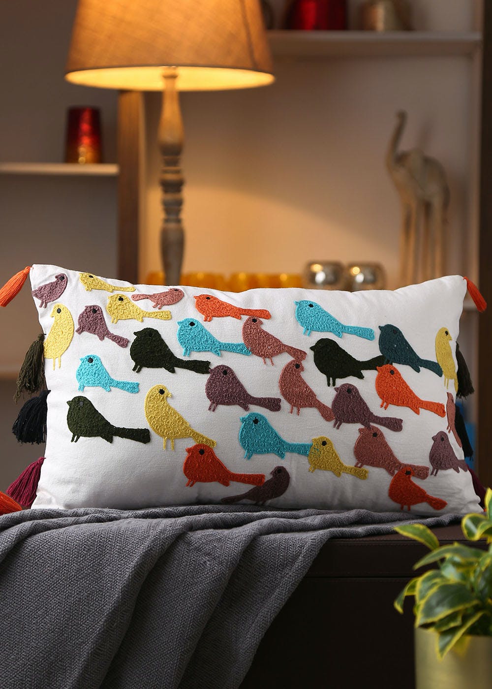 New Rectangular Creative Flower Bird Patern Pillow Case Cushion Cover Home Decor