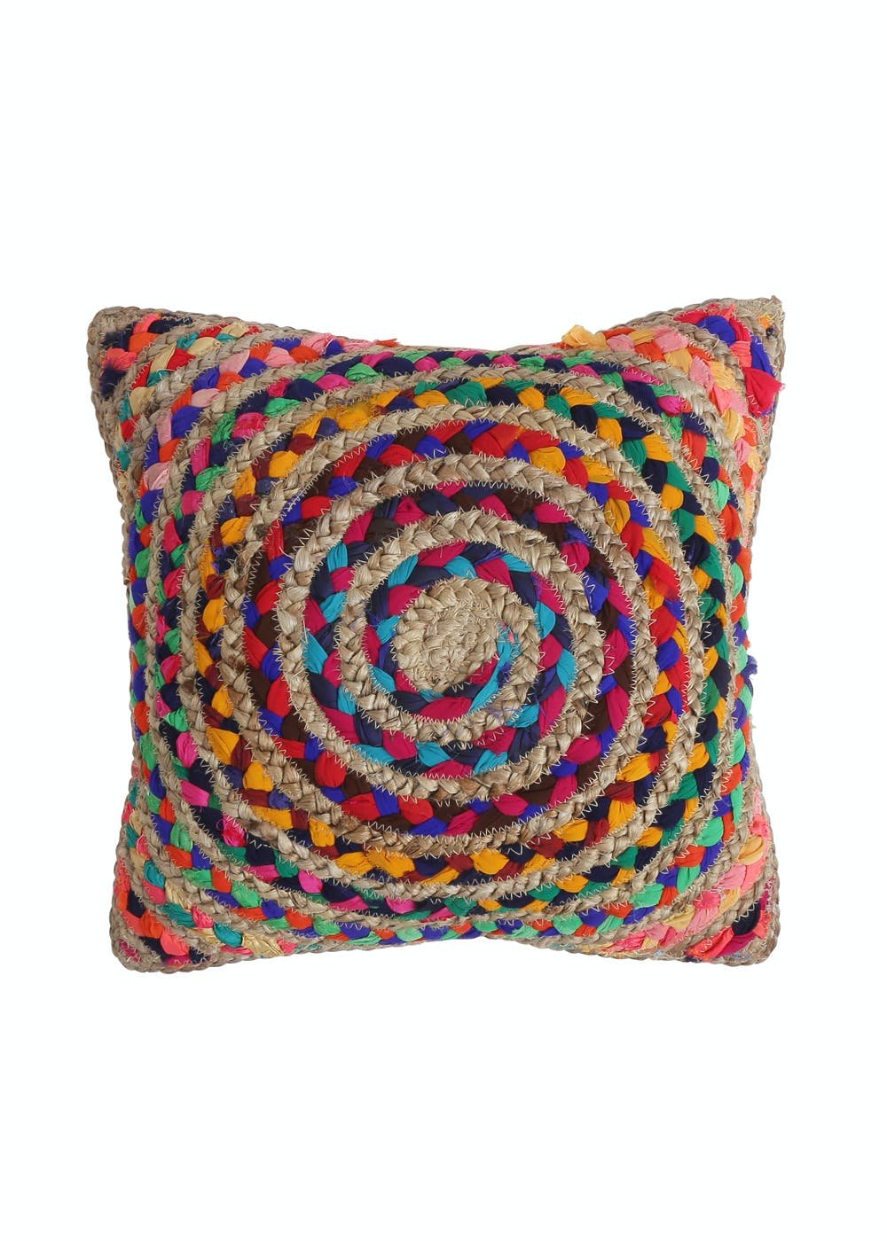 Get Jute And Chindi Recycled Fabric Cushion Cover At ₹ 468 