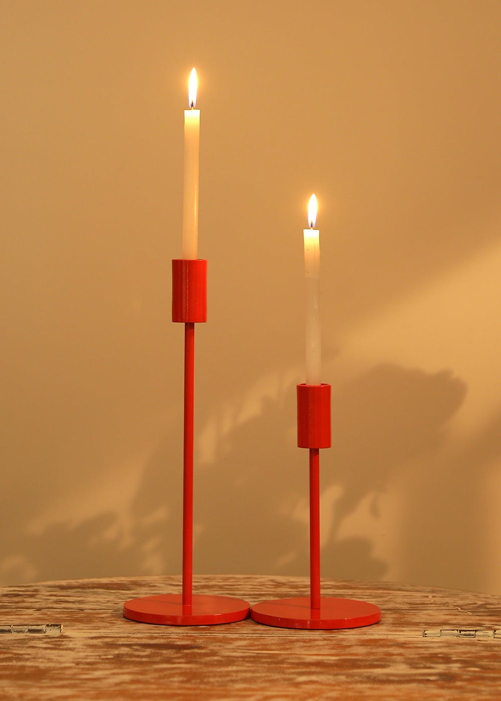Get Orange Candle Holders set of 2 at ₹ 1063 LBB Shop