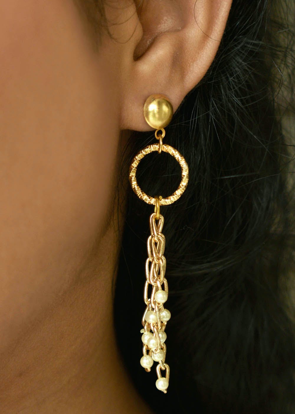 9ct Yellow, Rose And White Gold Chain And Ball Drop Earrings from Colin  Campbell & Co Online