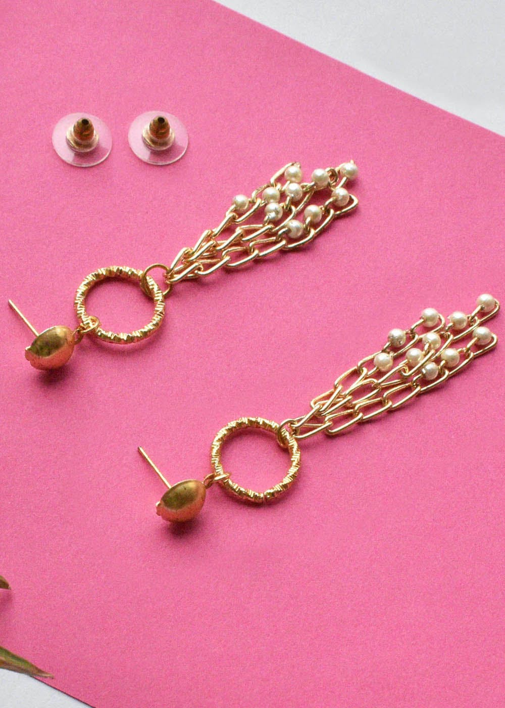 Floral Pearl Long Chain Drop Earrings | B164-Avons22-10 | Cilory.com