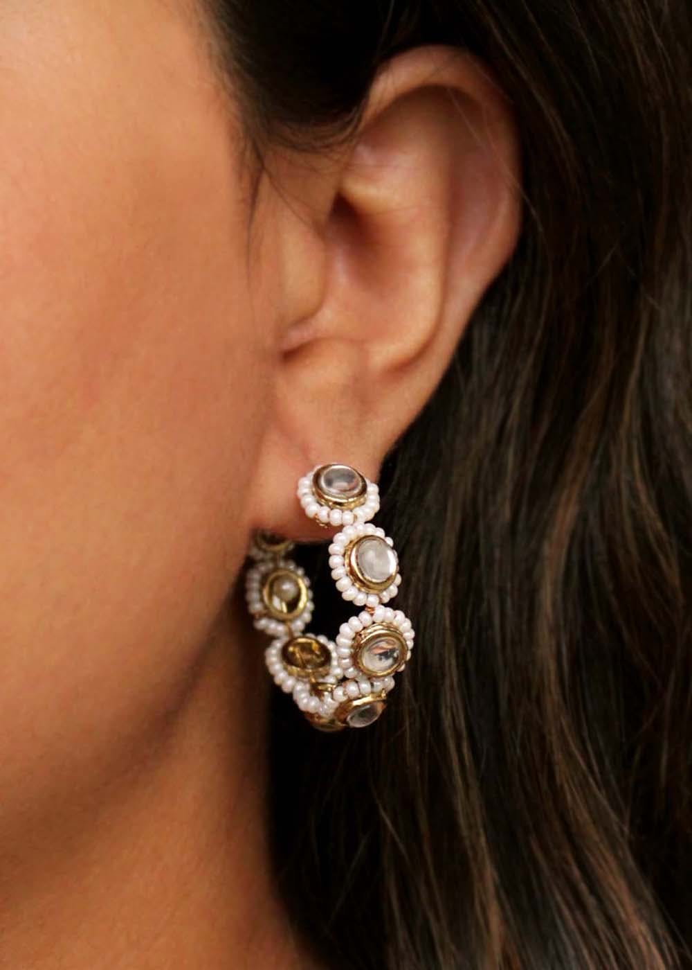 Silver Hoop Earrings Online India  Big and Small Hoop Earrings for Women   FOURSEVEN