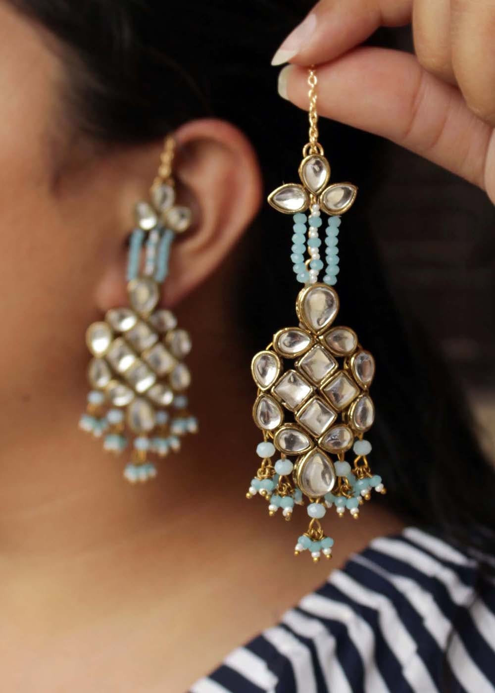 Handmade on sale kundan earrings