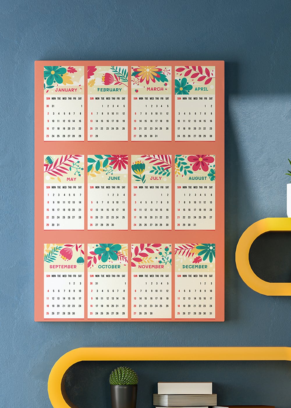 Get Wall Calendar 2022 - Watercolor Flowers at ₹ 249 | LBB Shop