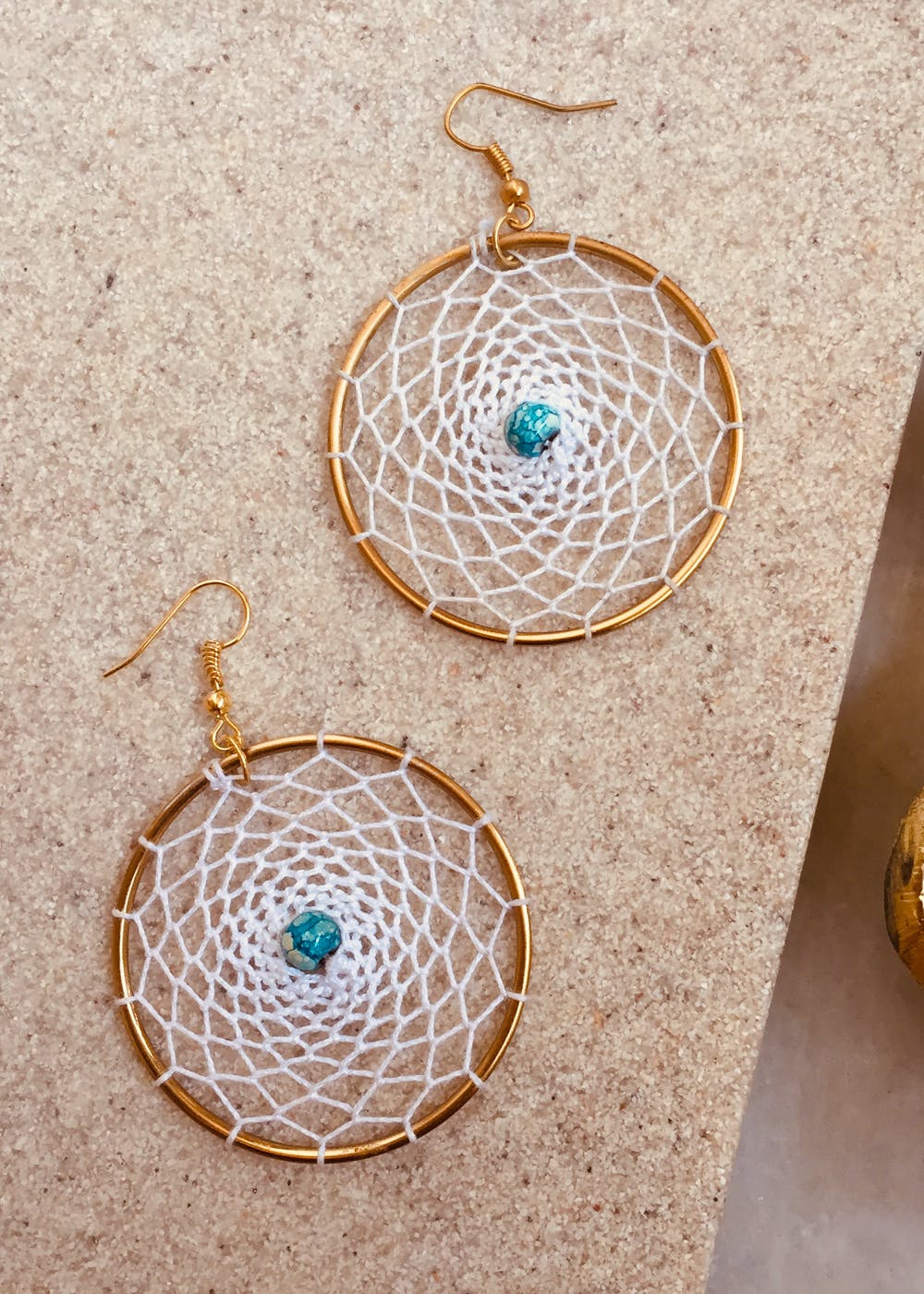 Turquoise Dreamcatcher Earrings With Leather Fringe | Sands Serendipity  Boutique