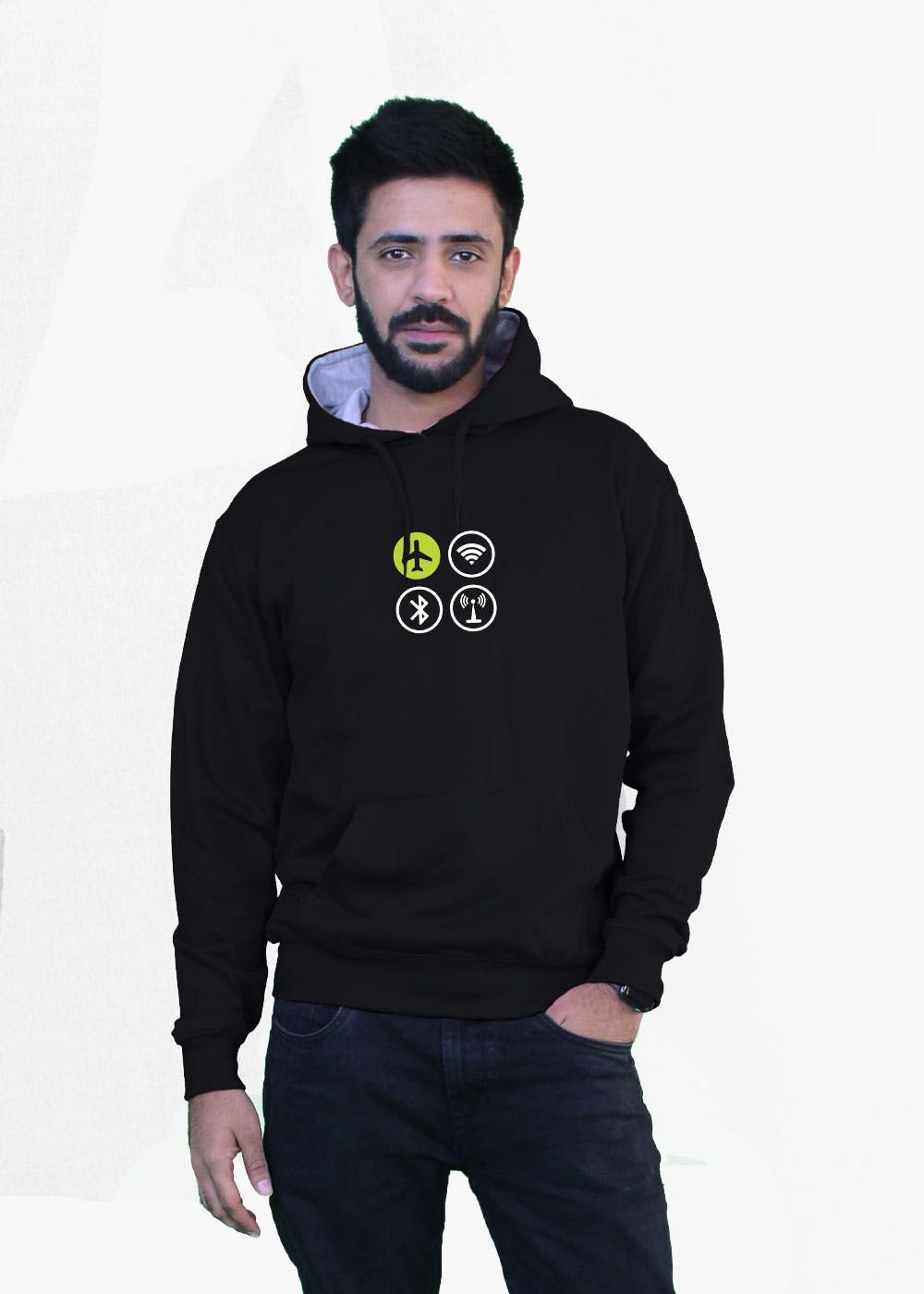 Get Airplane Mode Graphic Black Hoodie at ₹ 899 | LBB Shop