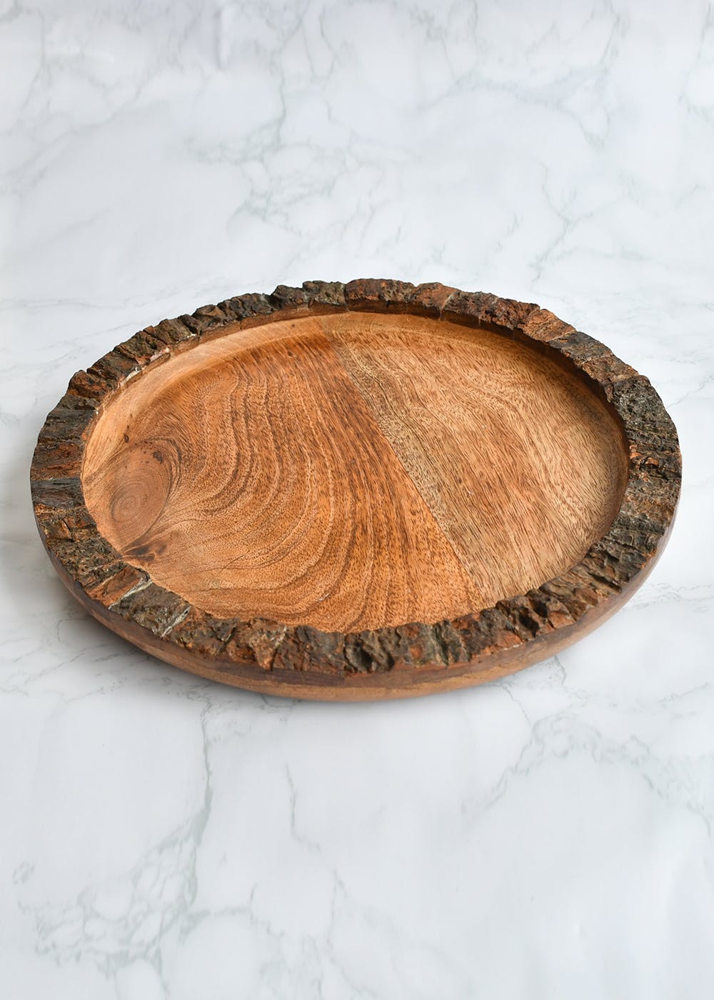 Get Wood Bark Edges Detail Serving Platter at ₹ 699 LBB Shop
