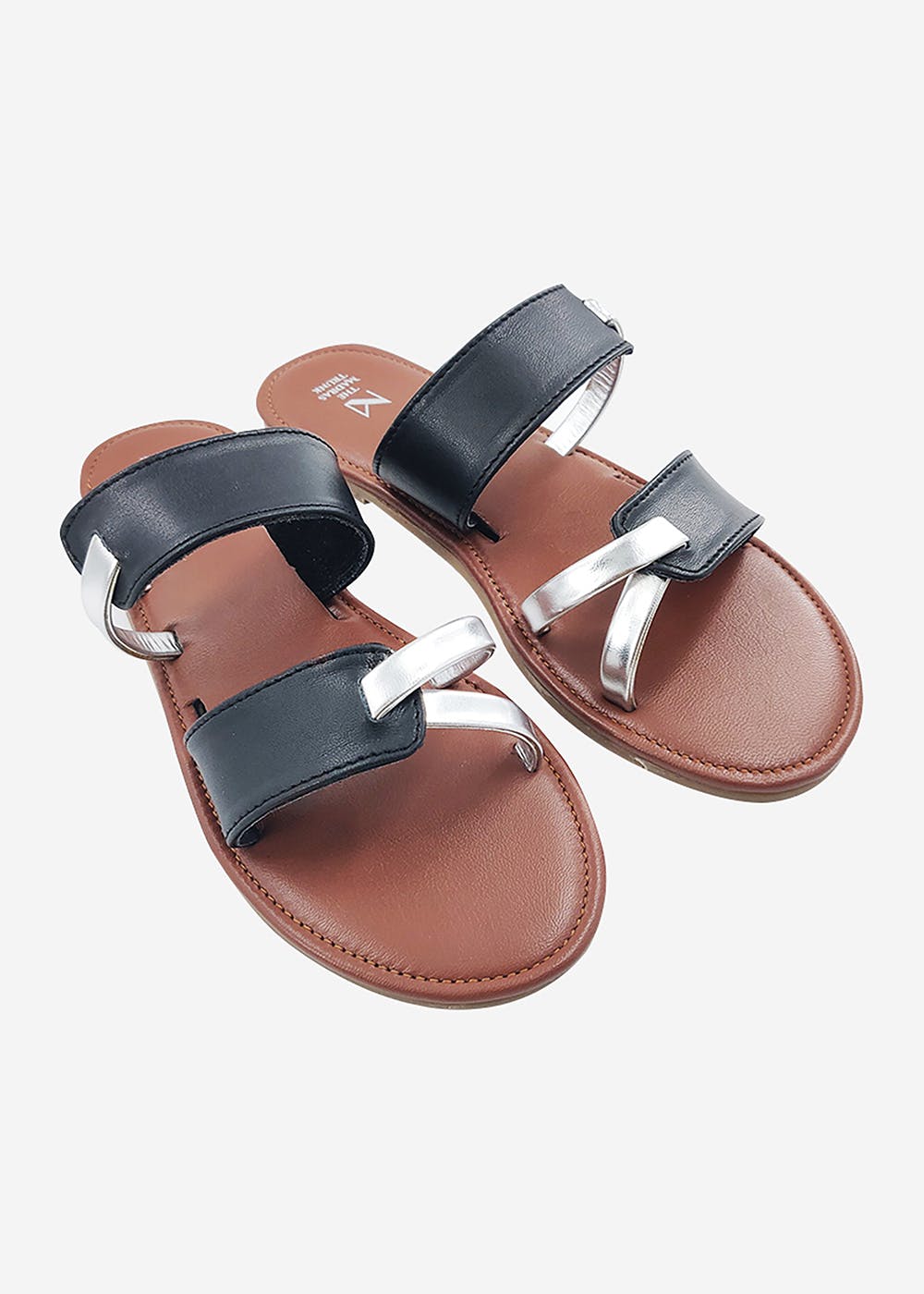 Get Contrast Strap Open Toe Brown Flats at ₹ 1620 LBB Shop