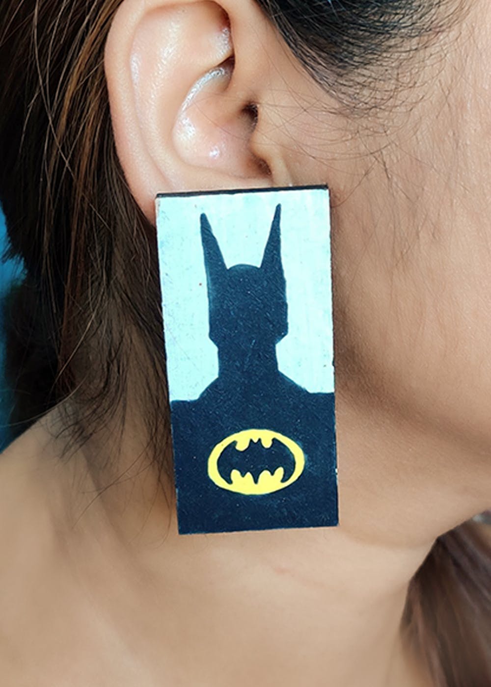 Get Batman Painted Earrings at ₹ 650 | LBB Shop