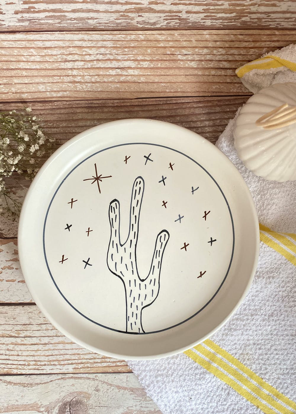 Handpainted Cactus Dinner Plate