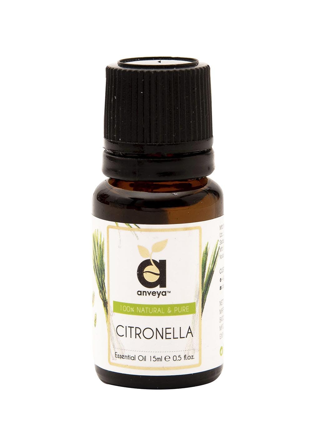 Citronella Essential Oil, 100% Natural, 15ml - For Hair & Skin, Diffuser & Refreshing Aroma