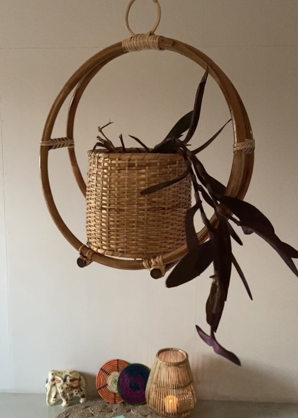 Get Circular Basket Cane Hanging Planter at ₹ 1750 LBB Shop
