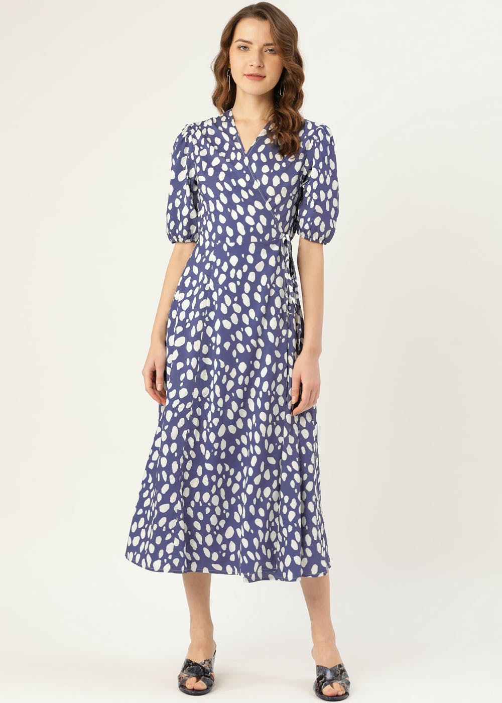 Get Printed Blue Midi Dress at ₹ 1564 | LBB Shop