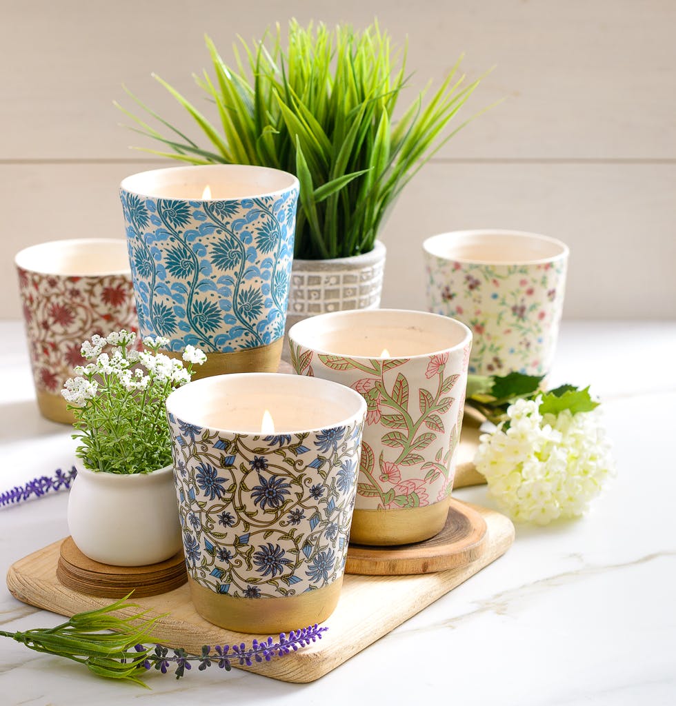 Lavender and Tonka Bean Floral Decal Candles