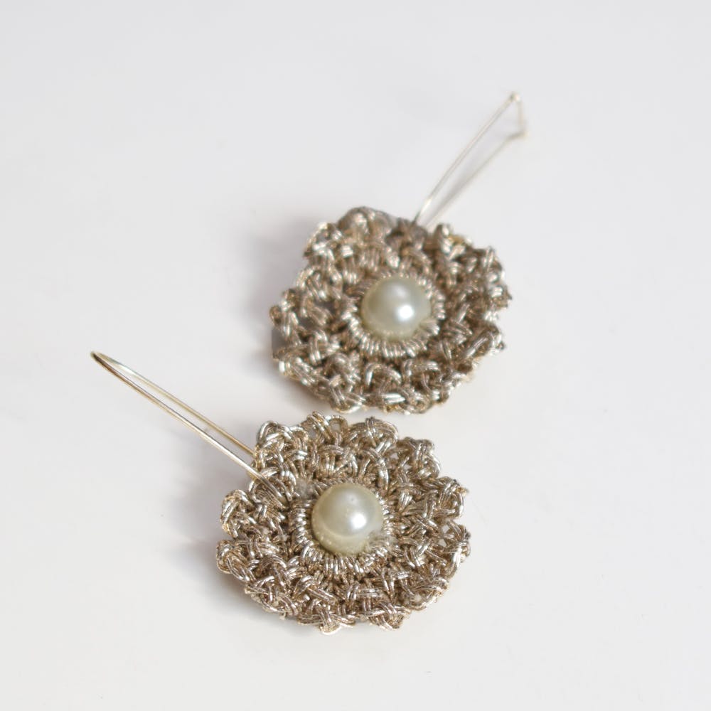 Pearl & Zari Crochet Earrings