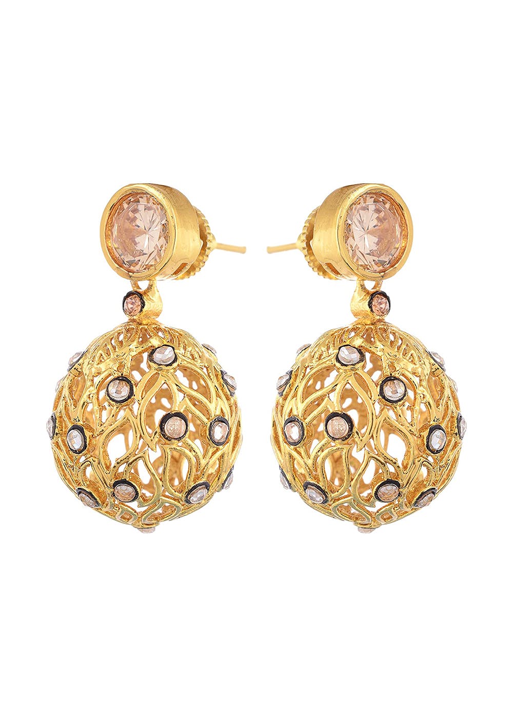 Peacock Ball Design Jhumkas - South India Jewels | Gold earrings models,  Gold bridal jewellery sets, Gold jewelry stores