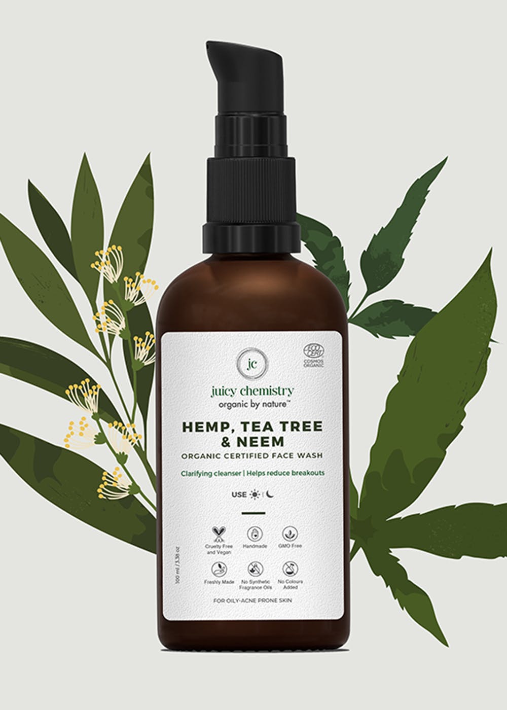 Get Organic Hemp, Tea Tree & Neem Face Wash 100ml at ₹ 750 LBB Shop