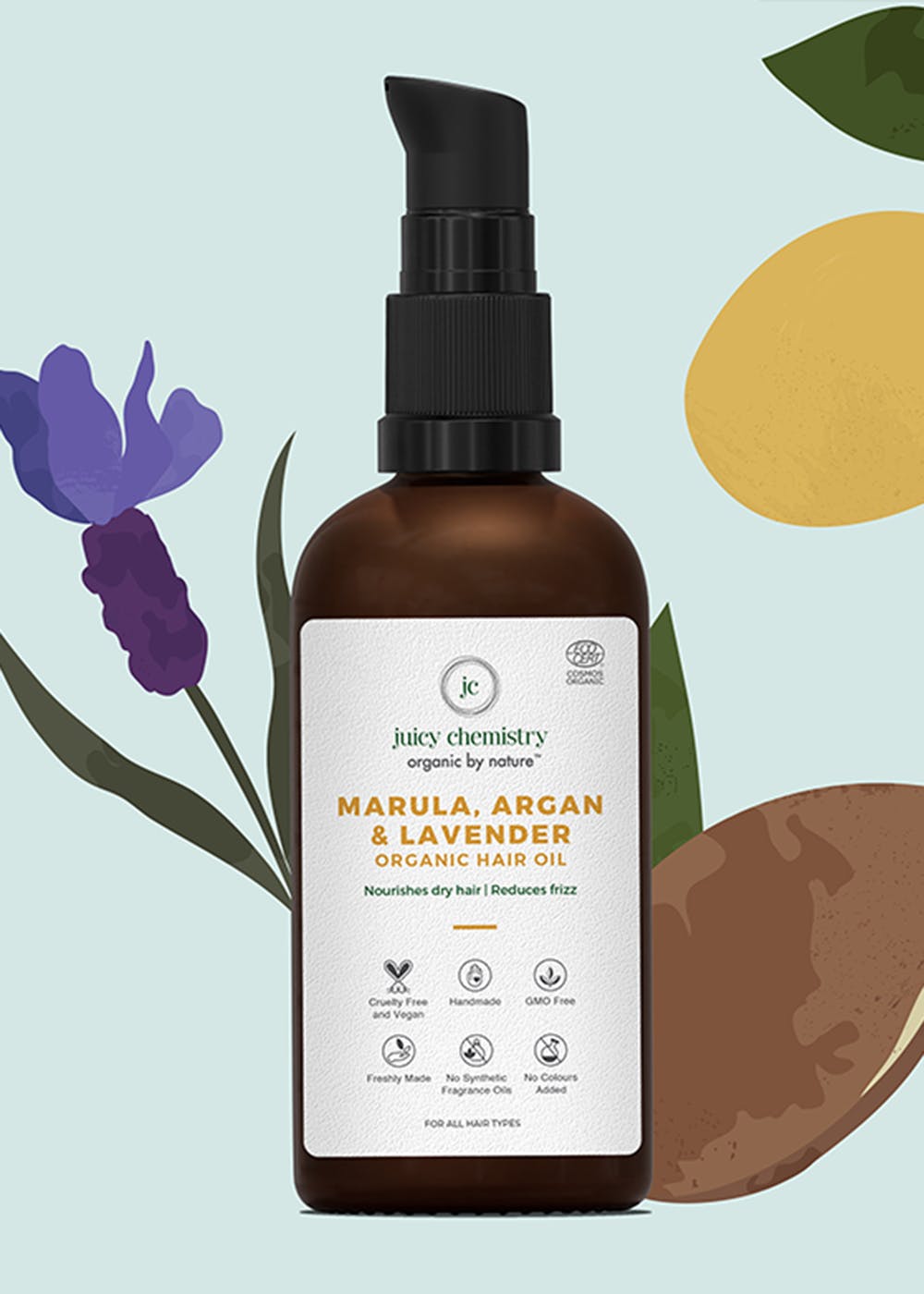 Get Organic Marula, Argan & Lavender Organic Hair Oil - 100 ml at ₹ 800 |  LBB Shop
