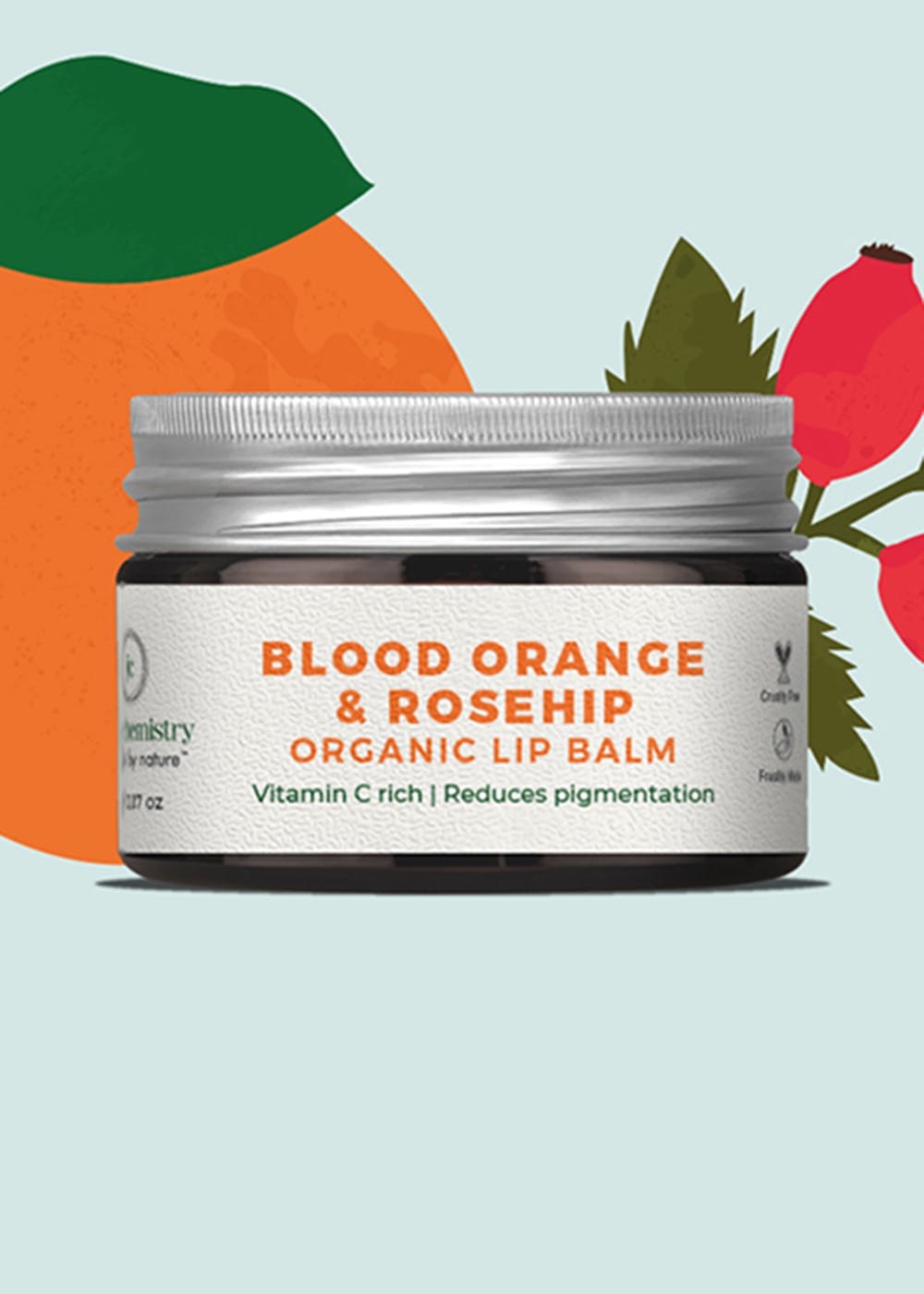Get Organic Blood Orange & Rosehip Lip Balm For Pigmented Lips 5